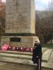 President Geraldine laying the poppy wreath at the Halifax Cenotaph